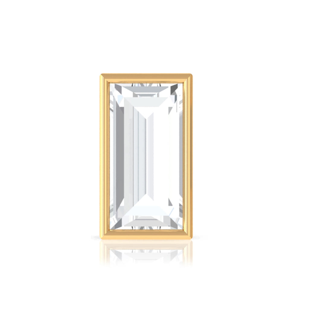 Baguette Diamond Tragus Earring in Bezel Setting | Body Jewelry | Wiccan Center