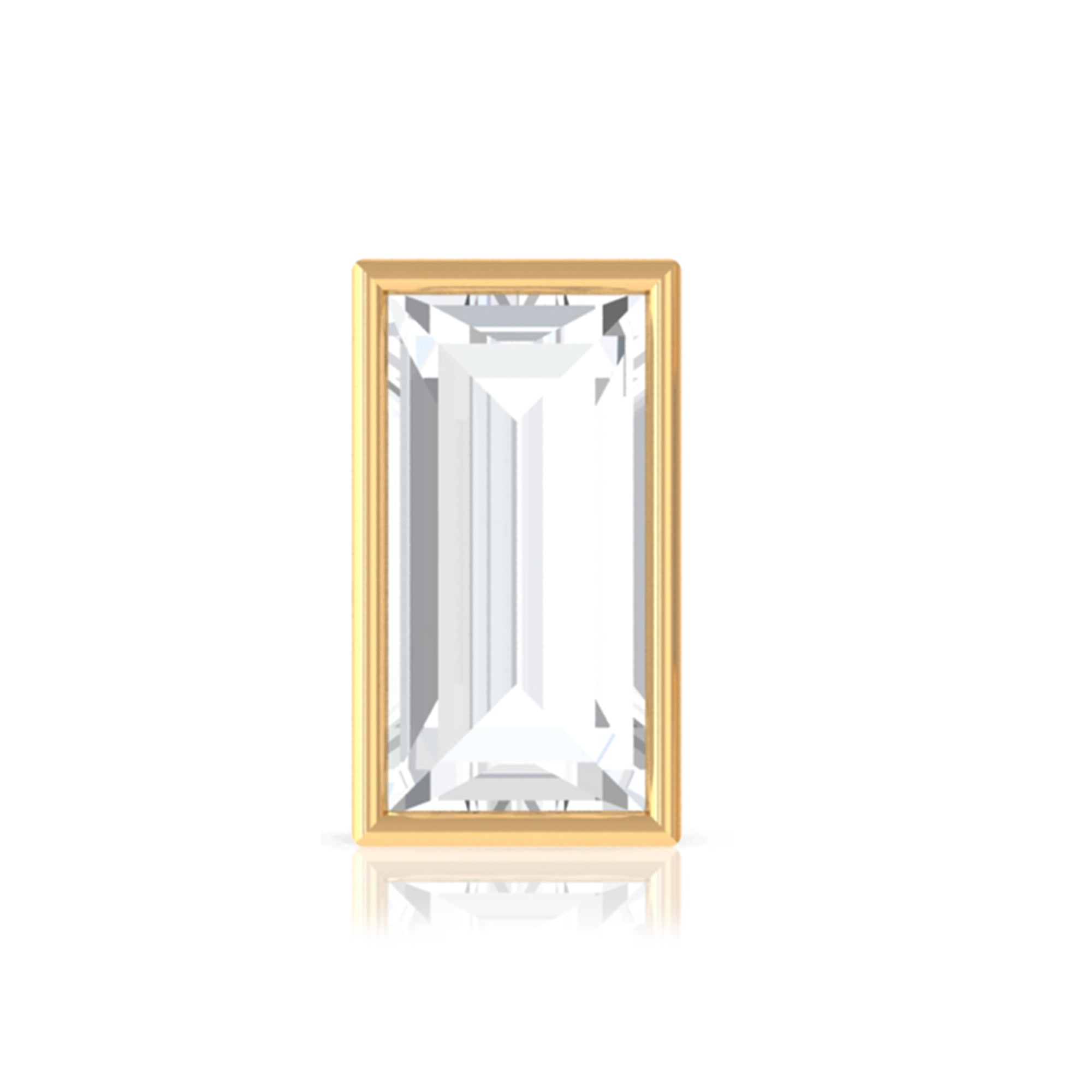 Baguette Diamond Tragus Earring in Bezel Setting | Body Jewelry | Wiccan Center