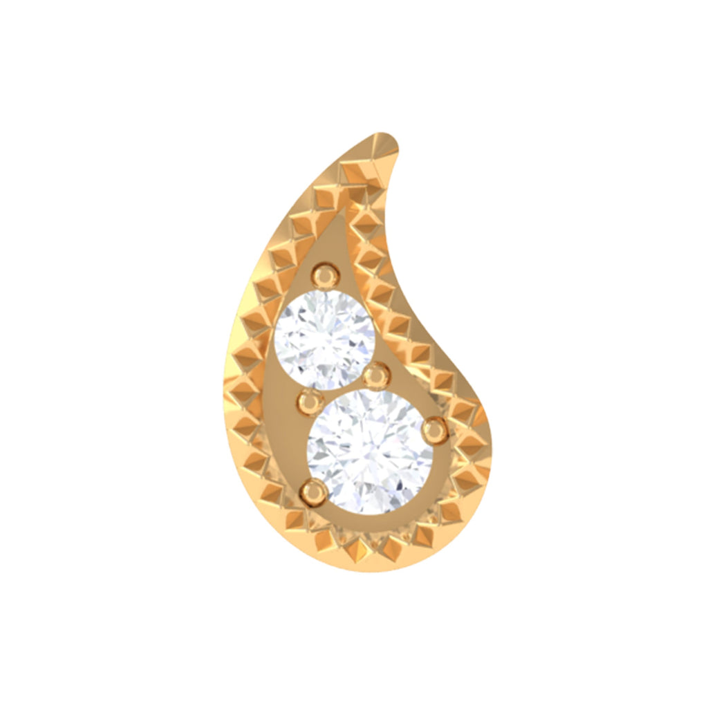 Natural Diamond Gold Petal Cartilage Earring | Body Jewelry | Wiccan Center