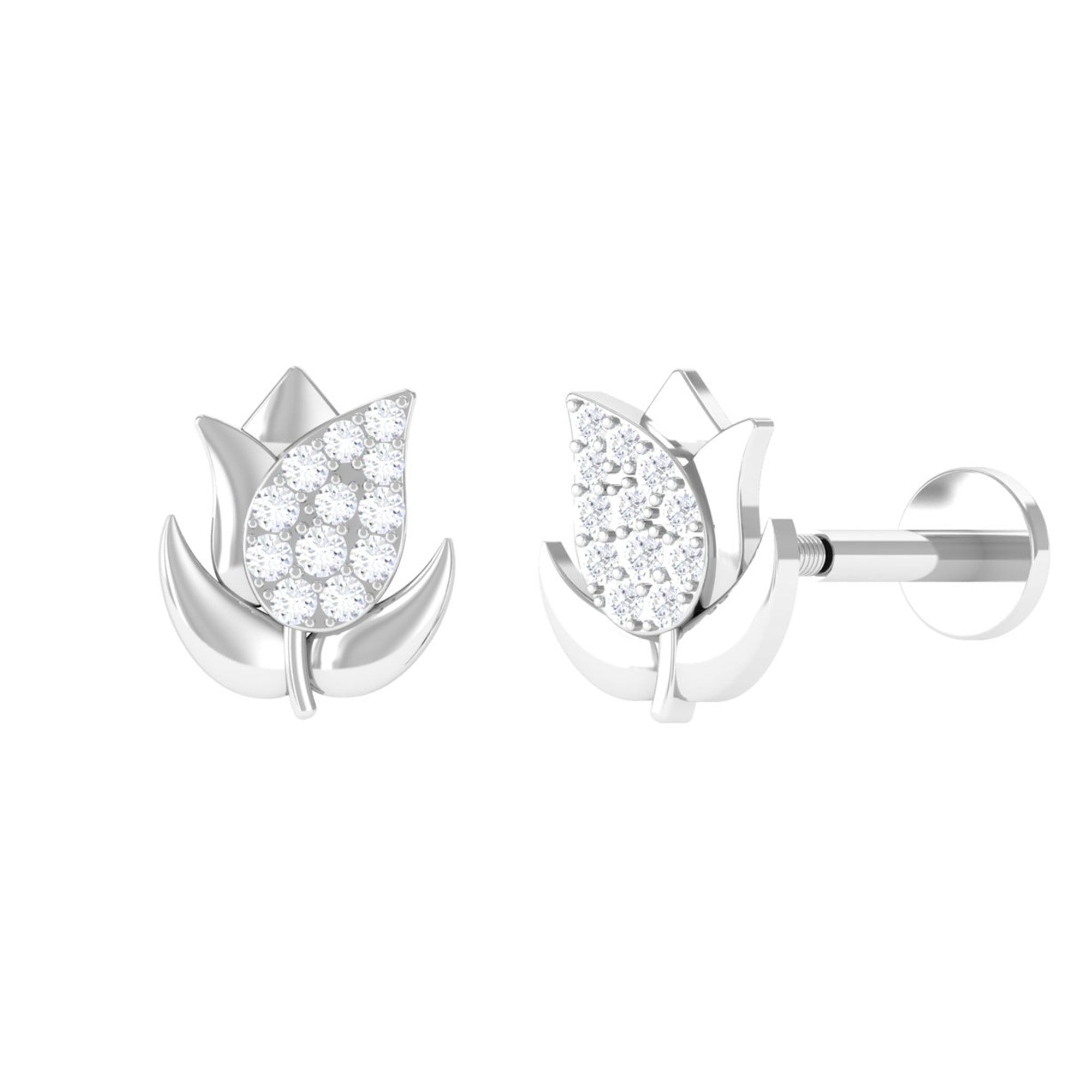 Diamond Flower Earring for Tragus Piercing | Body Jewelry | Wiccan Center