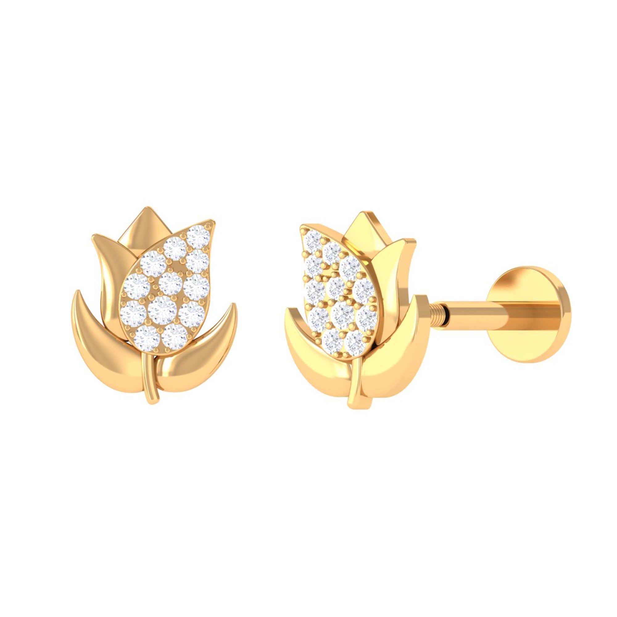 Diamond Flower Earring for Tragus Piercing | Body Jewelry | Wiccan Center