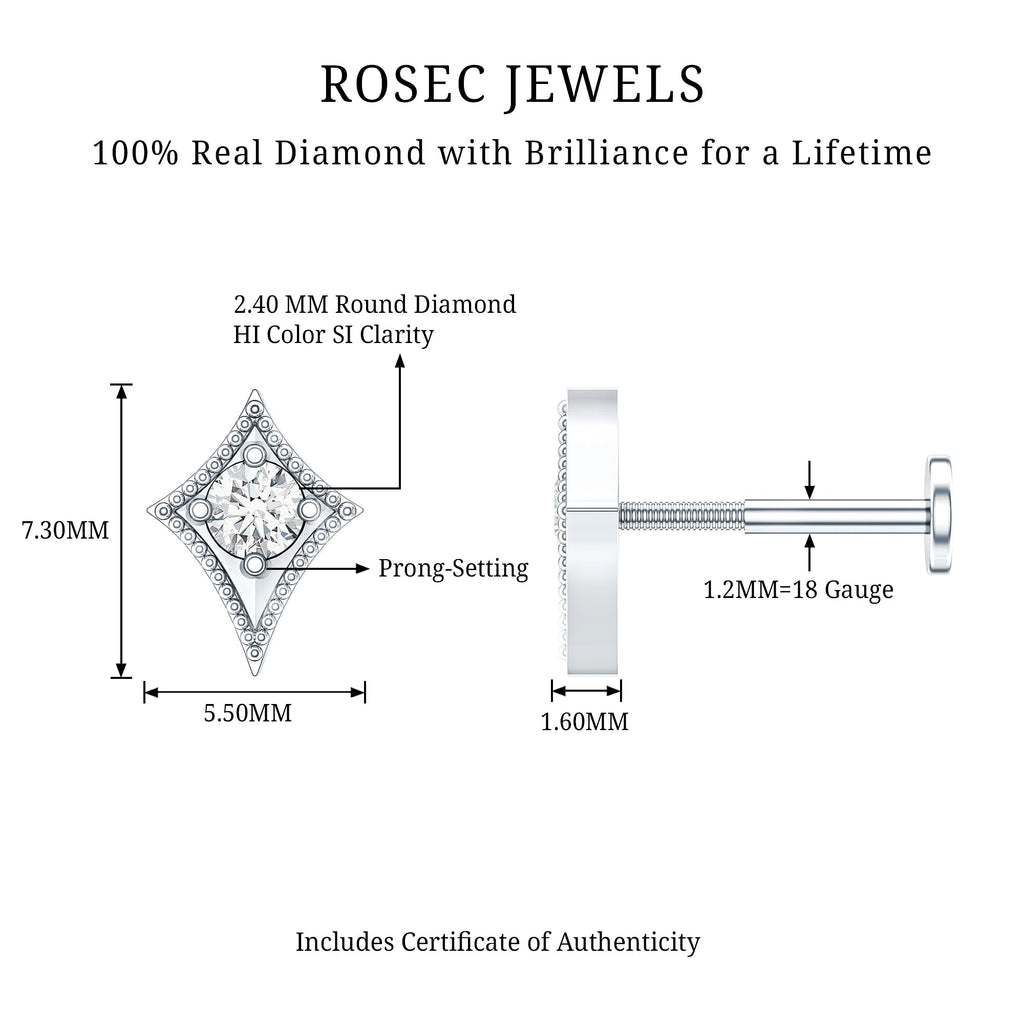 Diamond Kite Shape Tragus Earring | Body Jewelry | Wiccan Center