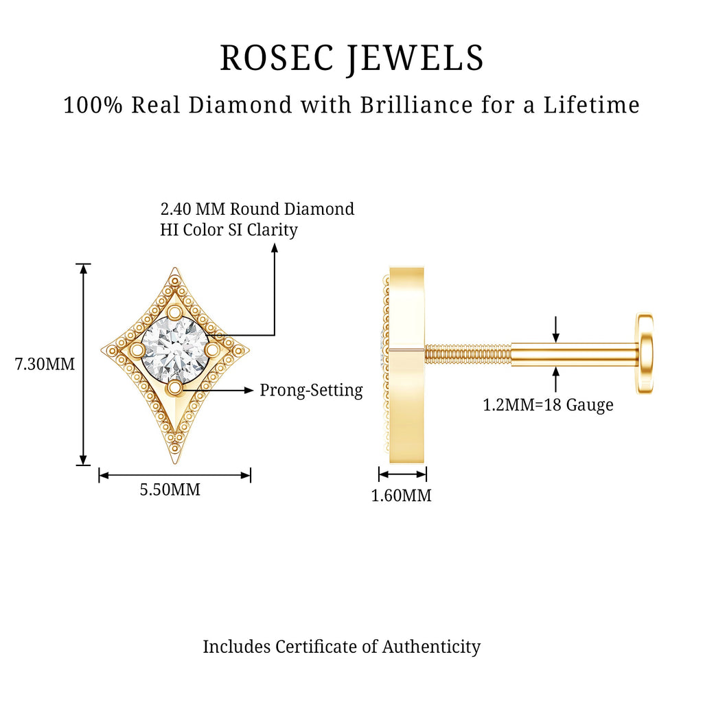 Diamond Kite Shape Tragus Earring | Body Jewelry | Wiccan Center