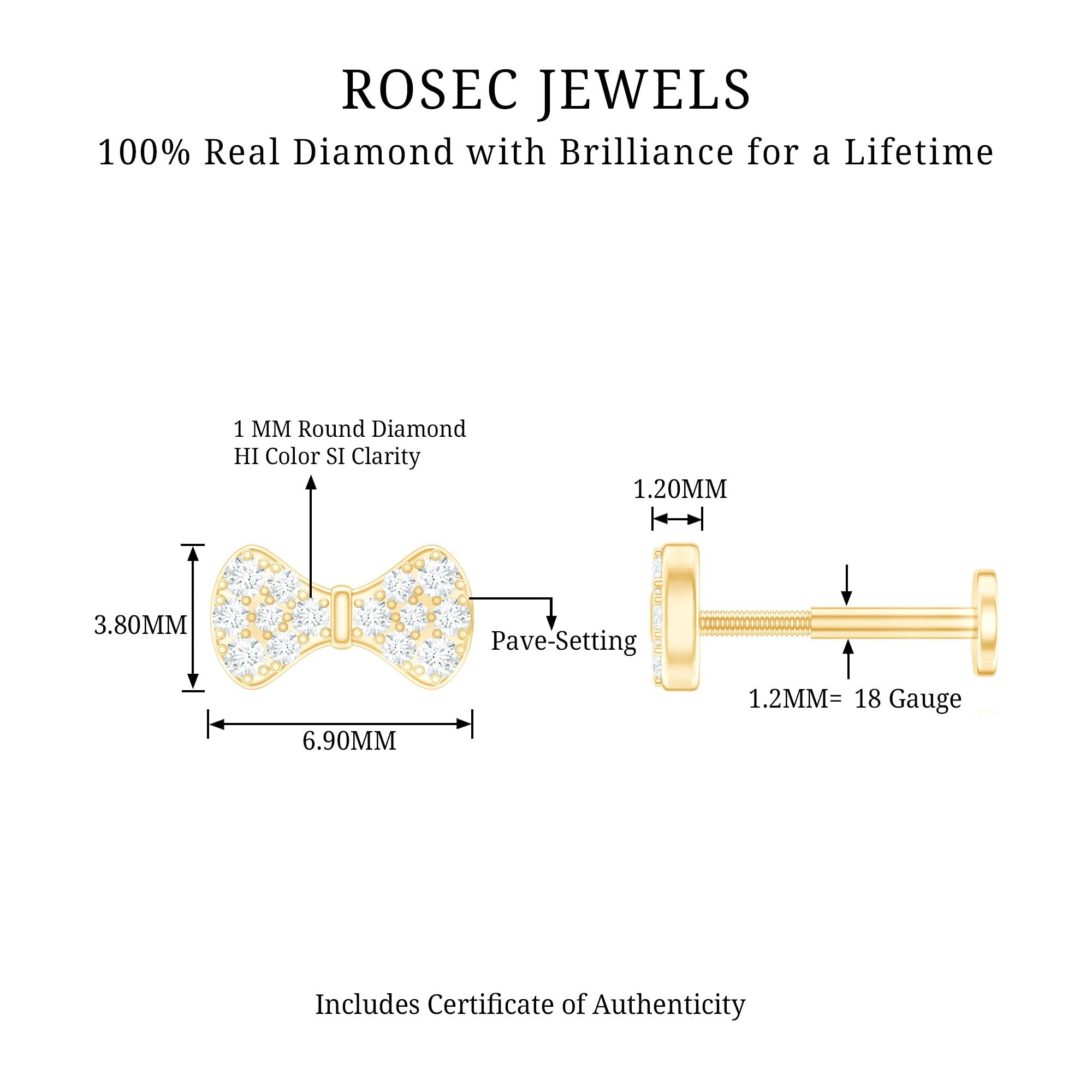 Cute Diamond Bow Earring for Tragus Piercing | Body Jewelry | Wiccan Center