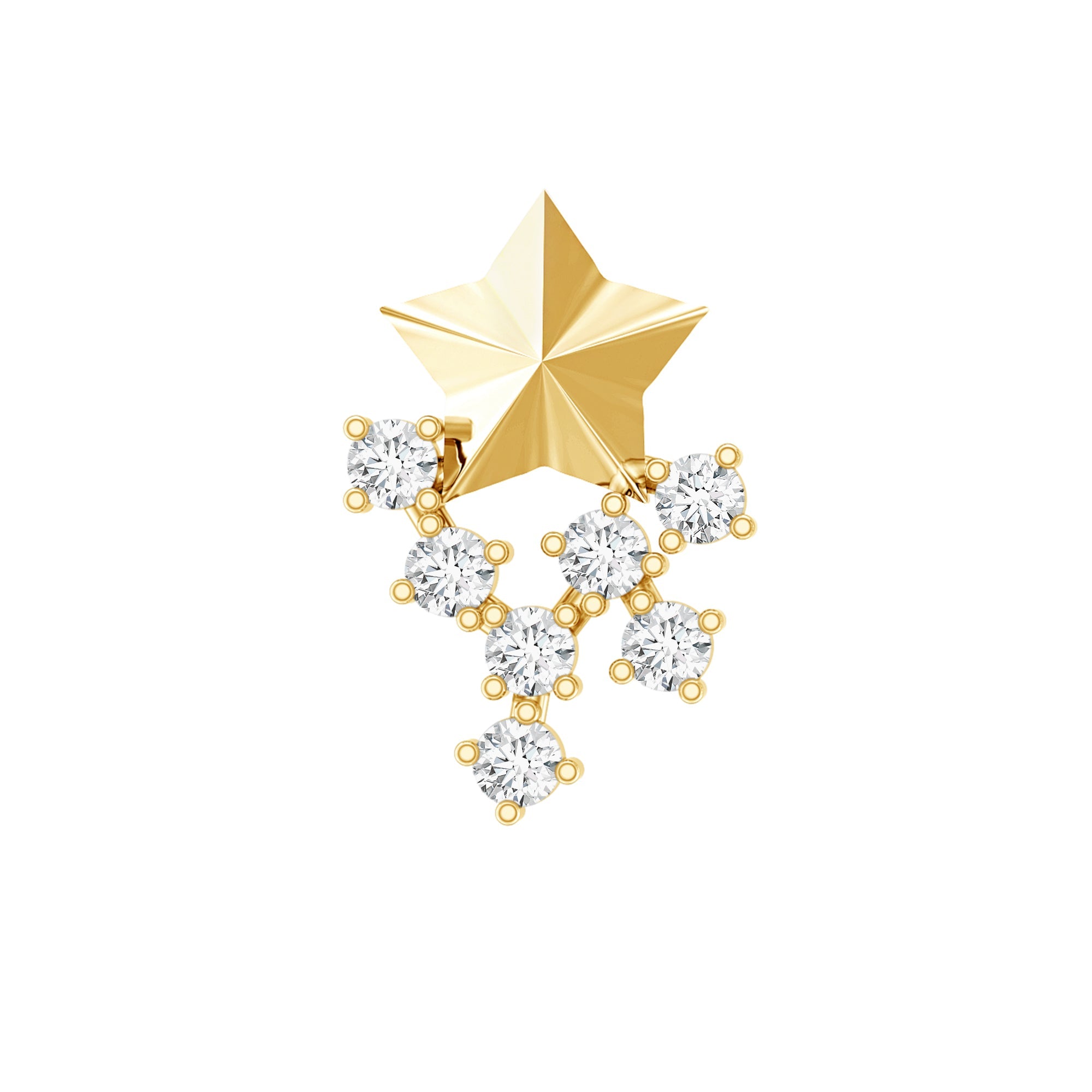Diamond Star Celestial Earring for Tragus Piercing | Body Jewelry | Wiccan Center