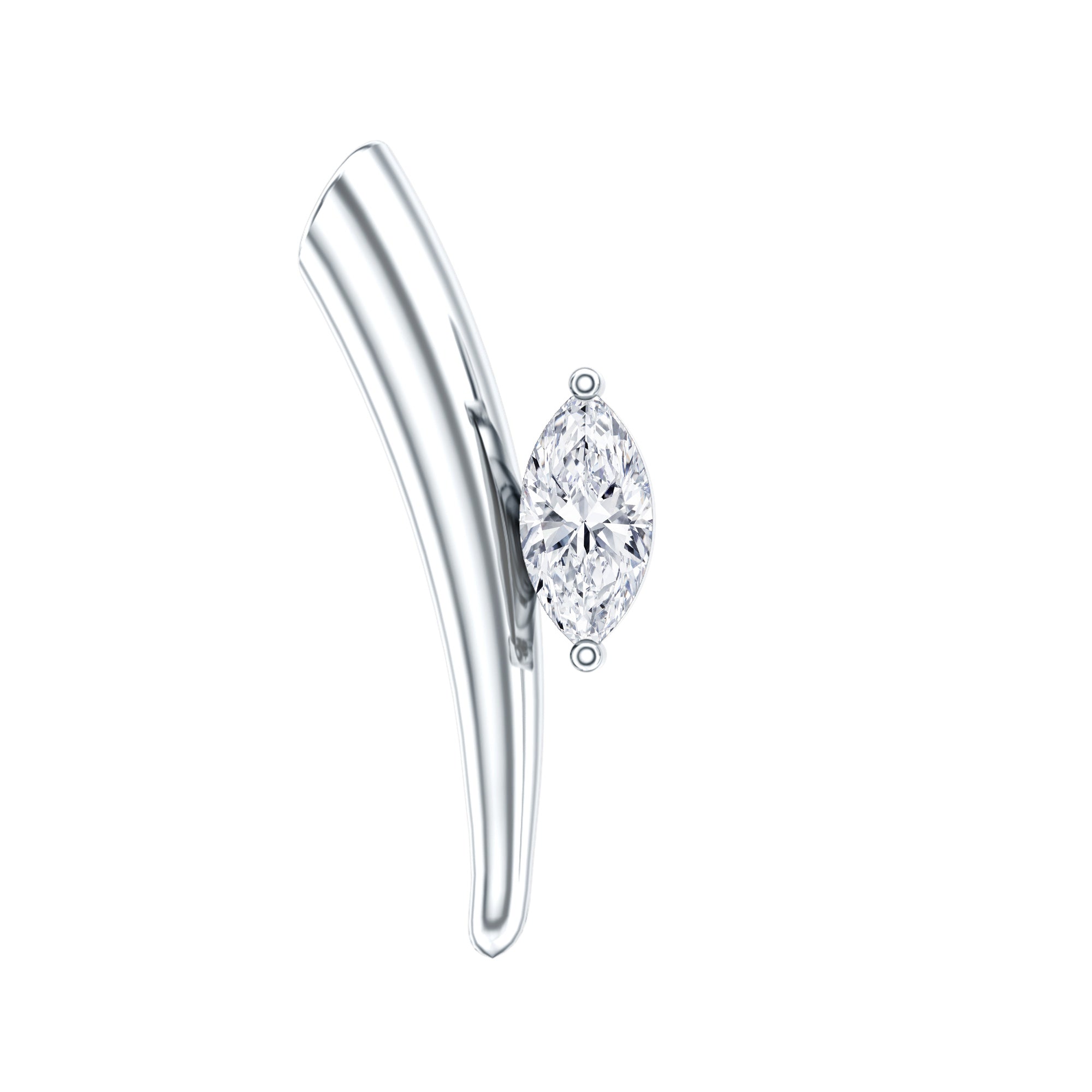 Marquise Cut Diamond Solitaire Earring for Tragus Piercing | Body Jewelry | Wiccan Center