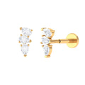 Pear Shape Diamond 3 Stone Earring for Tragus Piercing | Body Jewelry | Wiccan Center
