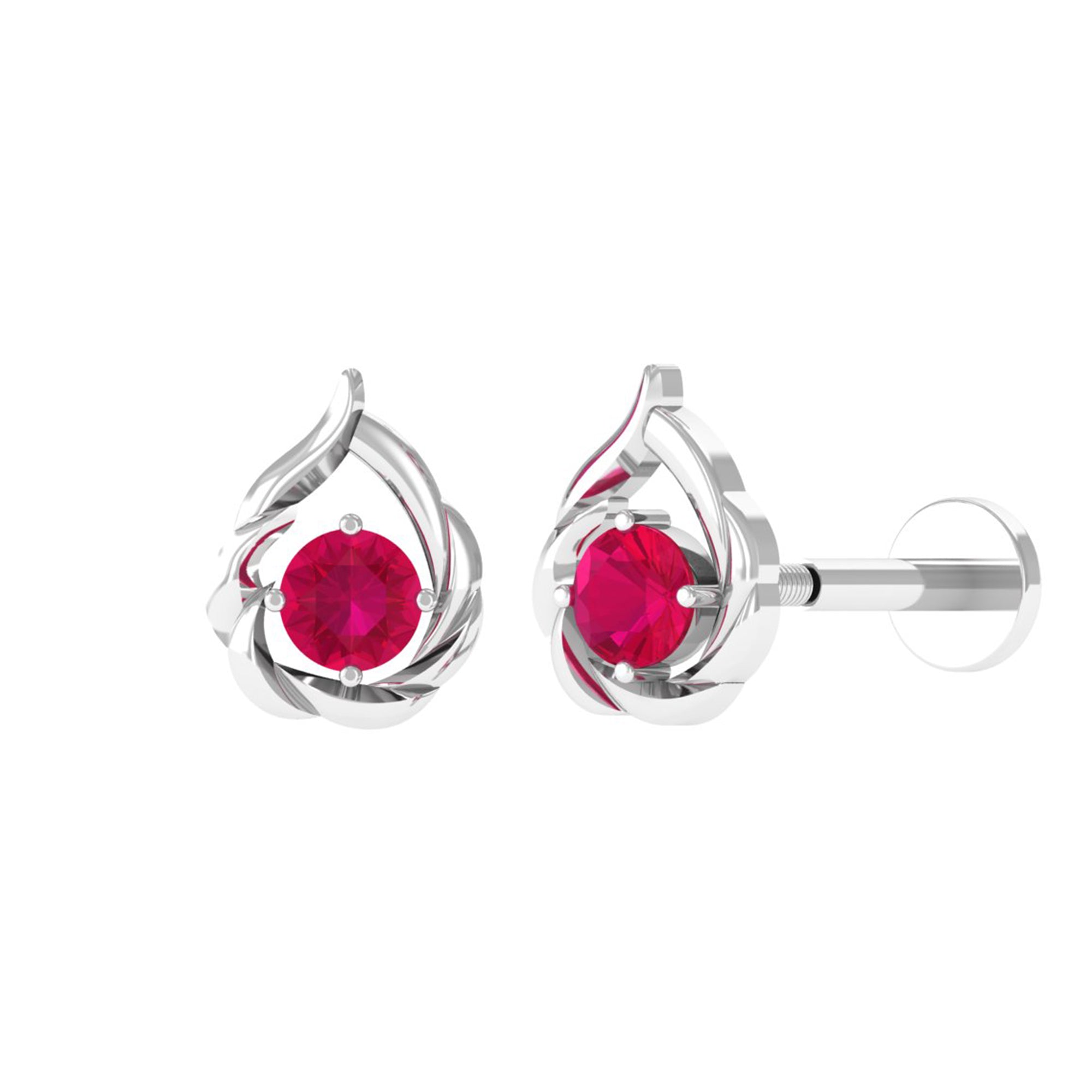 Natural Ruby Simple Tragus Earring | Body Jewelry | Wiccan Center