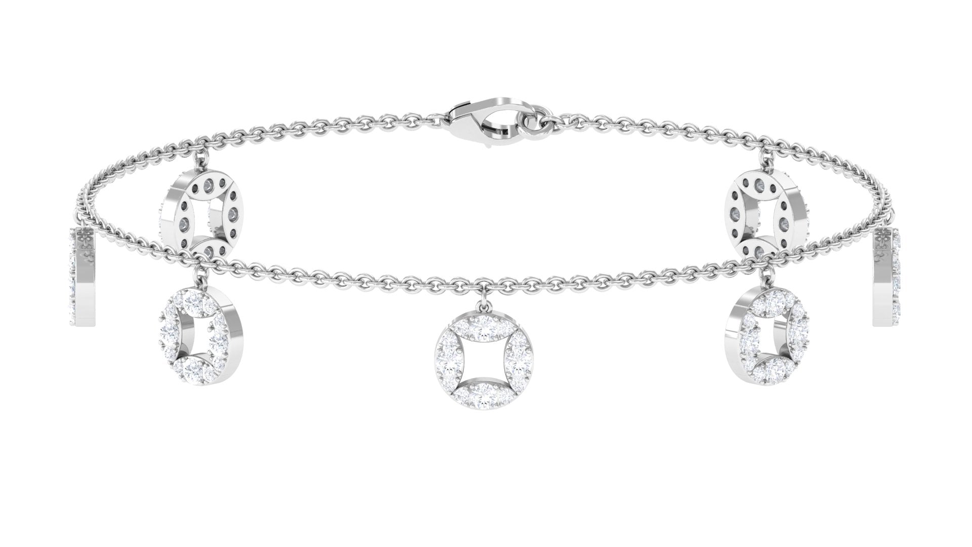 Minimal Moissanite Chain Charm Bracelet for Women