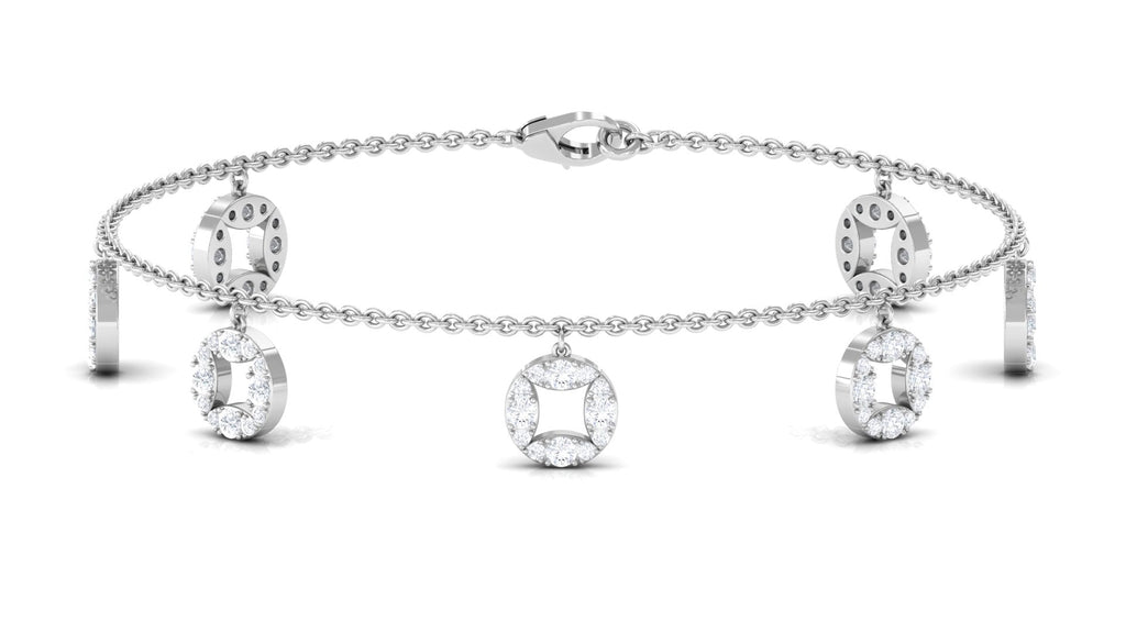 Minimal Moissanite Chain Charm Bracelet for Women
