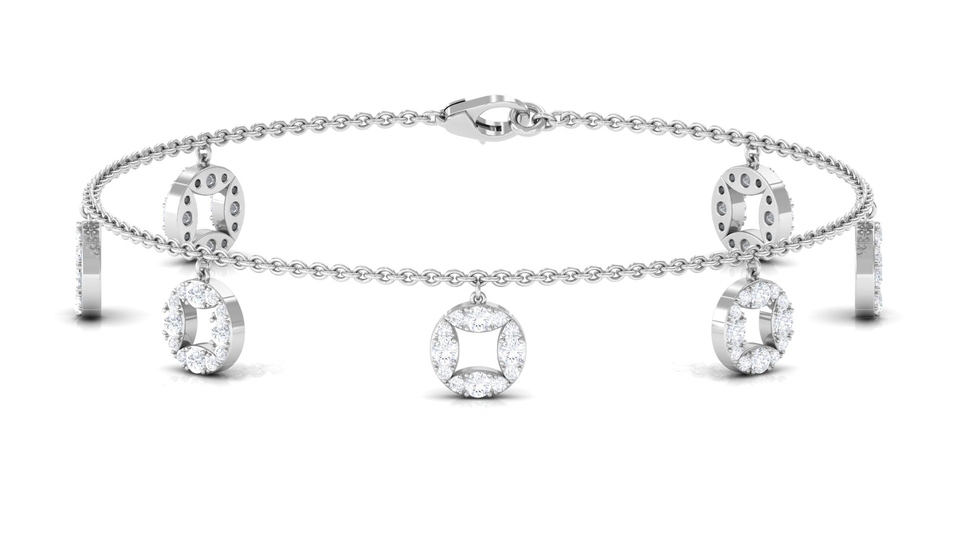 Minimal Moissanite Chain Charm Bracelet for Women