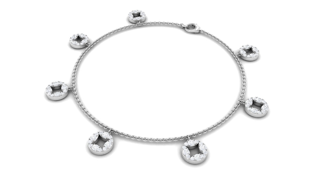 Minimal Moissanite Chain Charm Bracelet for Women