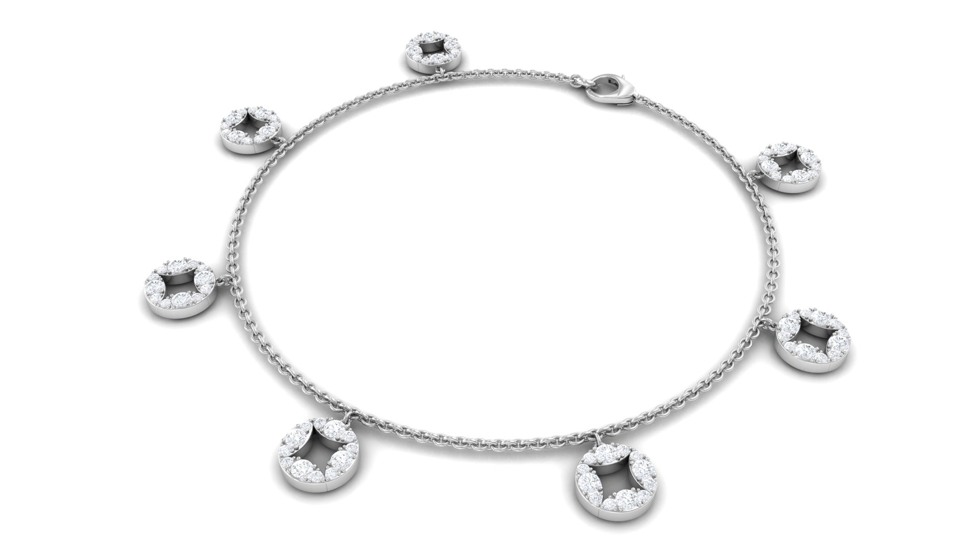 Minimal Moissanite Chain Charm Bracelet for Women