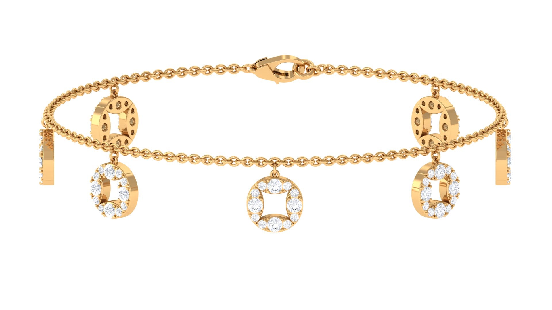 Minimal Moissanite Chain Charm Bracelet for Women | Bracelet | Wiccan Center