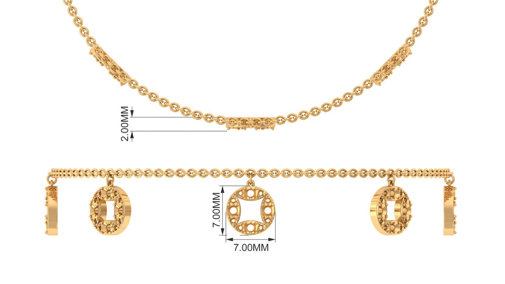 Minimal Moissanite Chain Charm Bracelet for Women