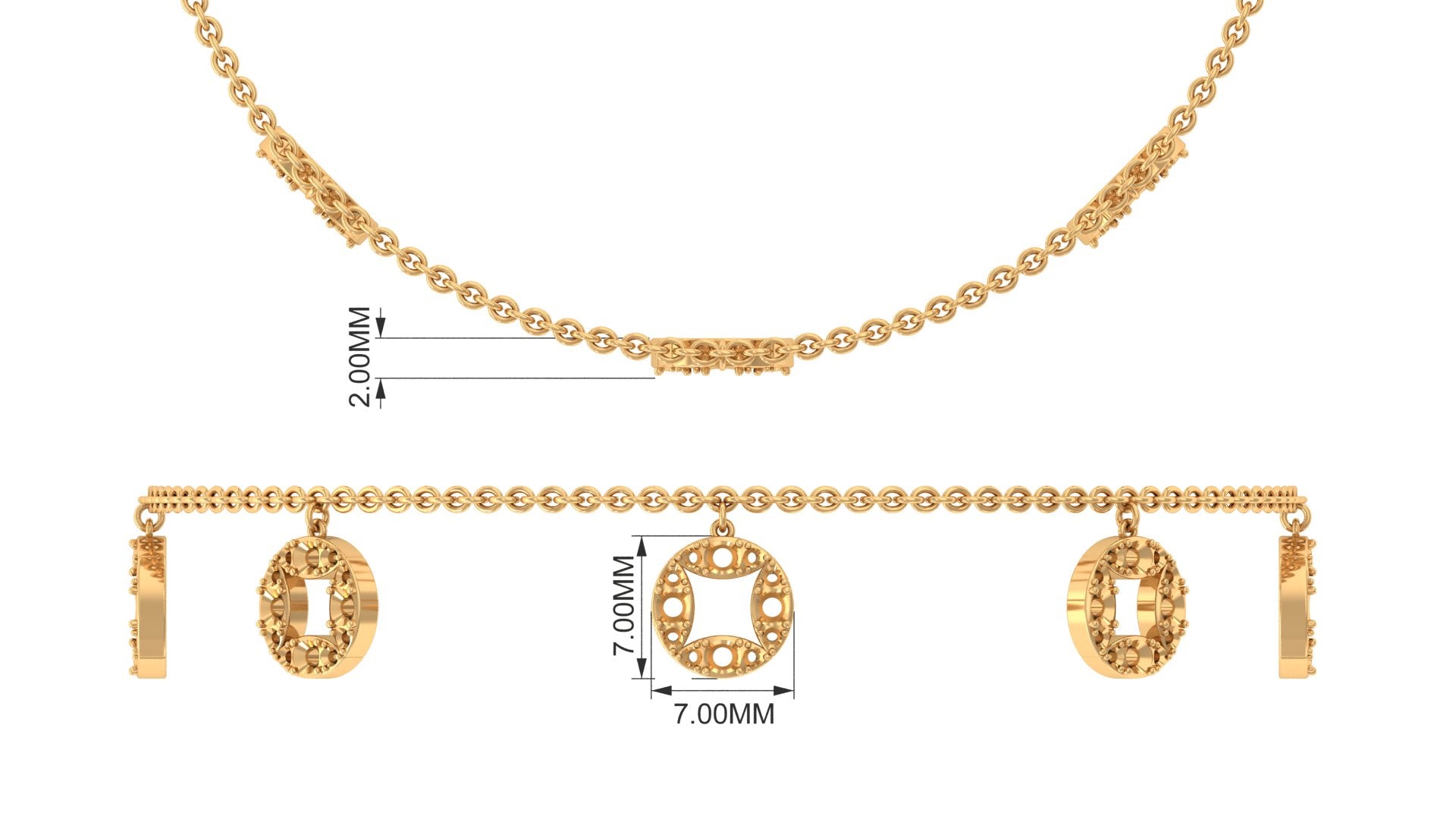 Minimal Moissanite Chain Charm Bracelet for Women