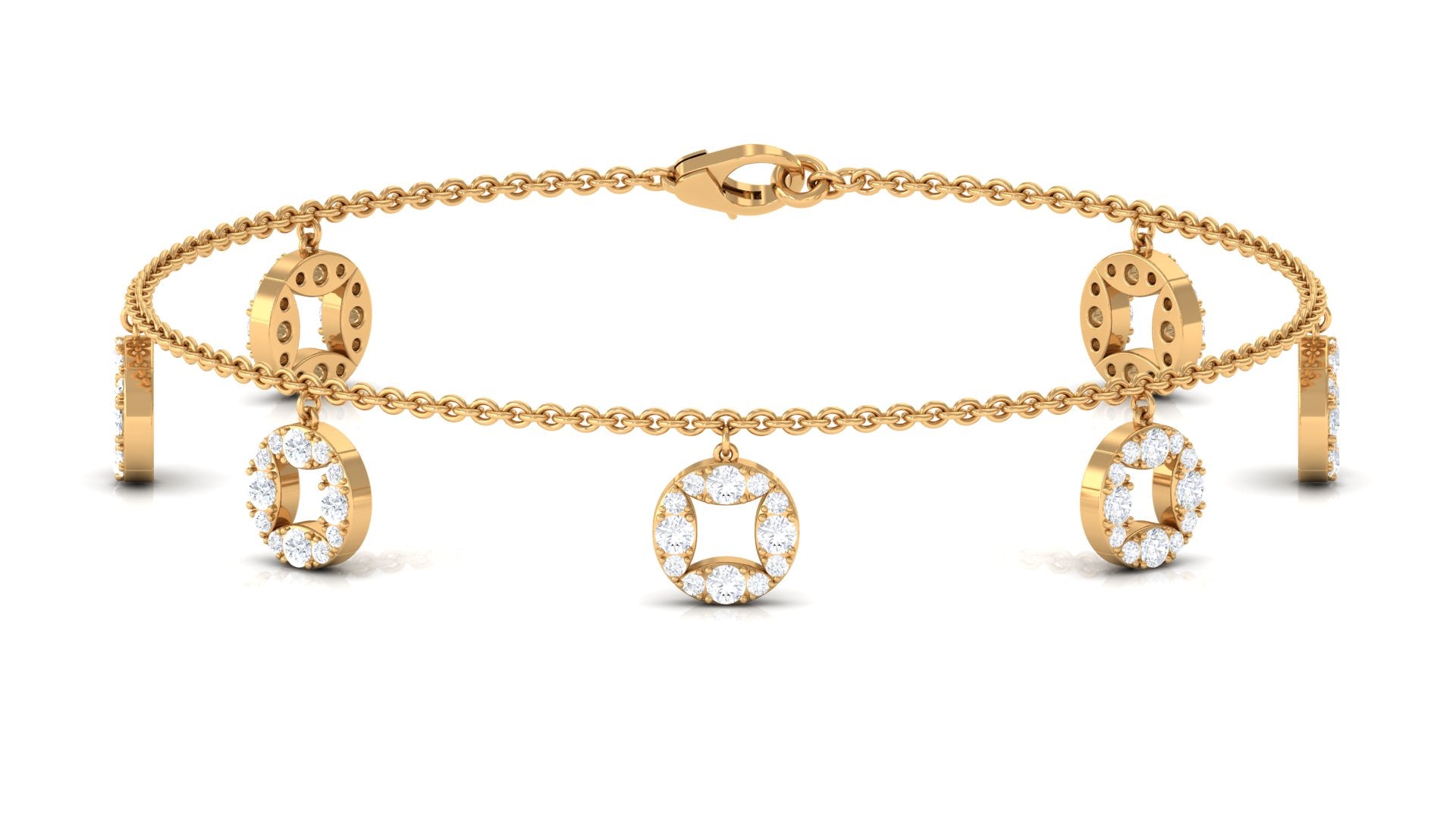 Minimal Moissanite Chain Charm Bracelet for Women