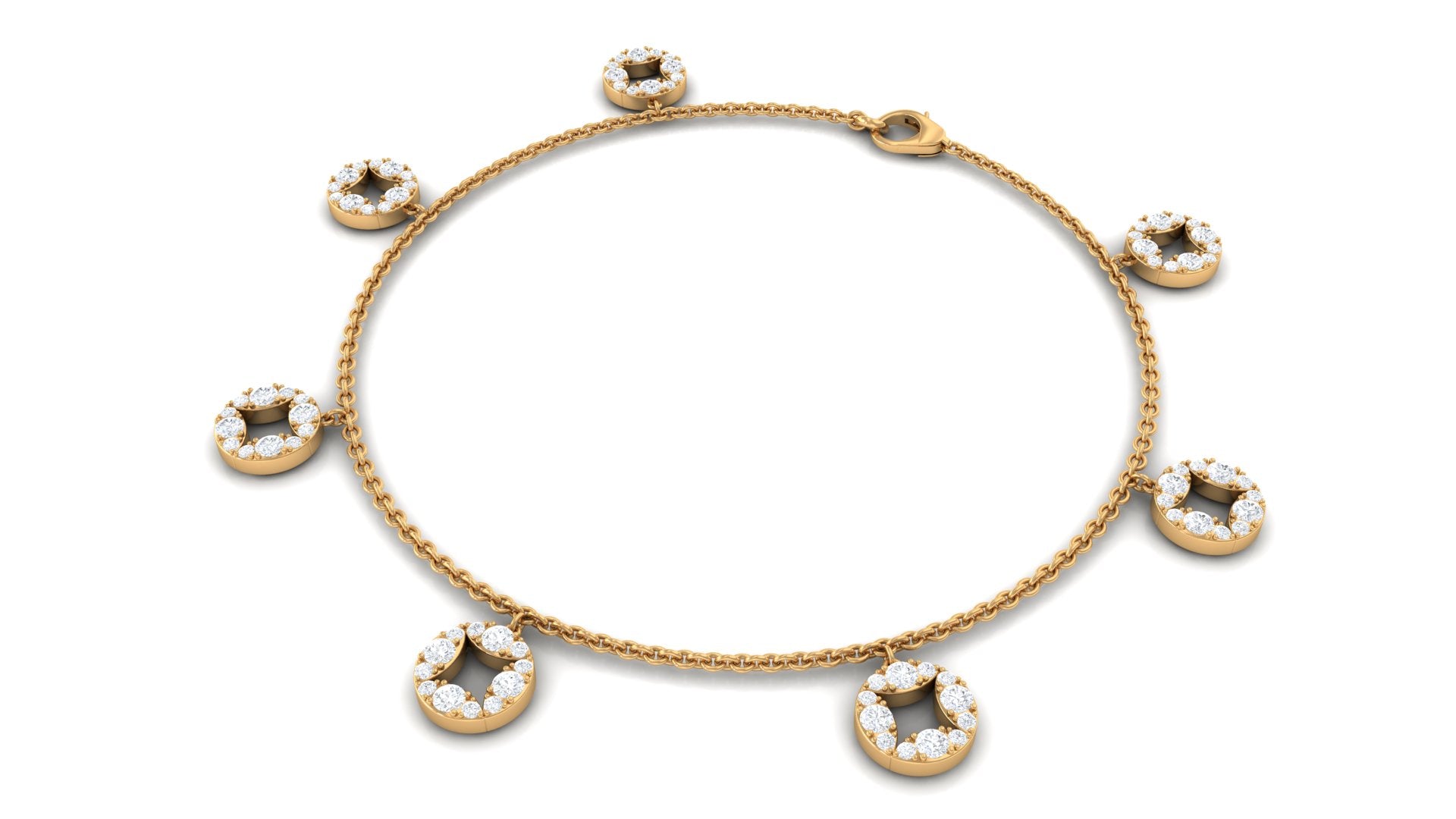 Minimal Moissanite Chain Charm Bracelet for Women