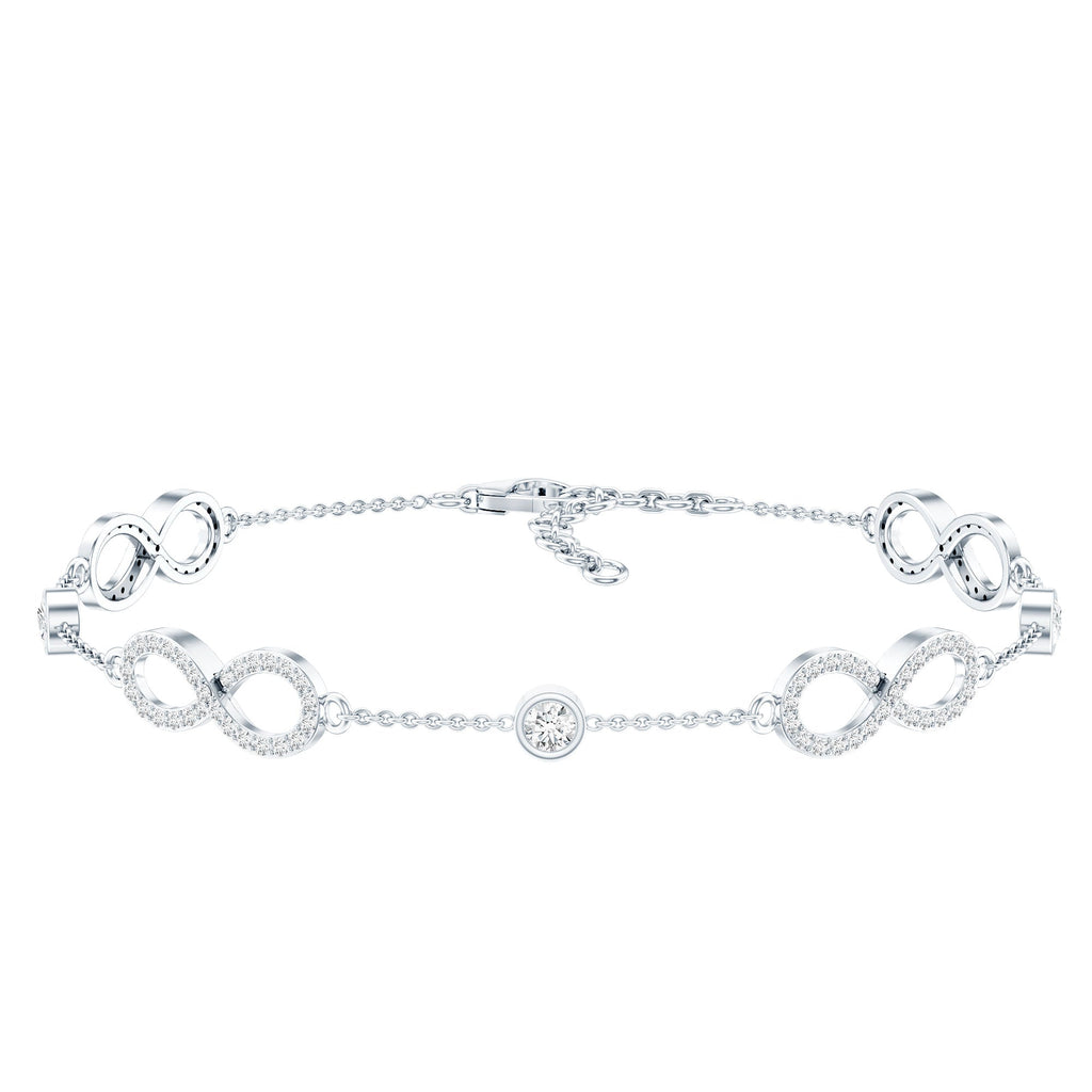 Certified Moissanite Infinity Chain Bracelet