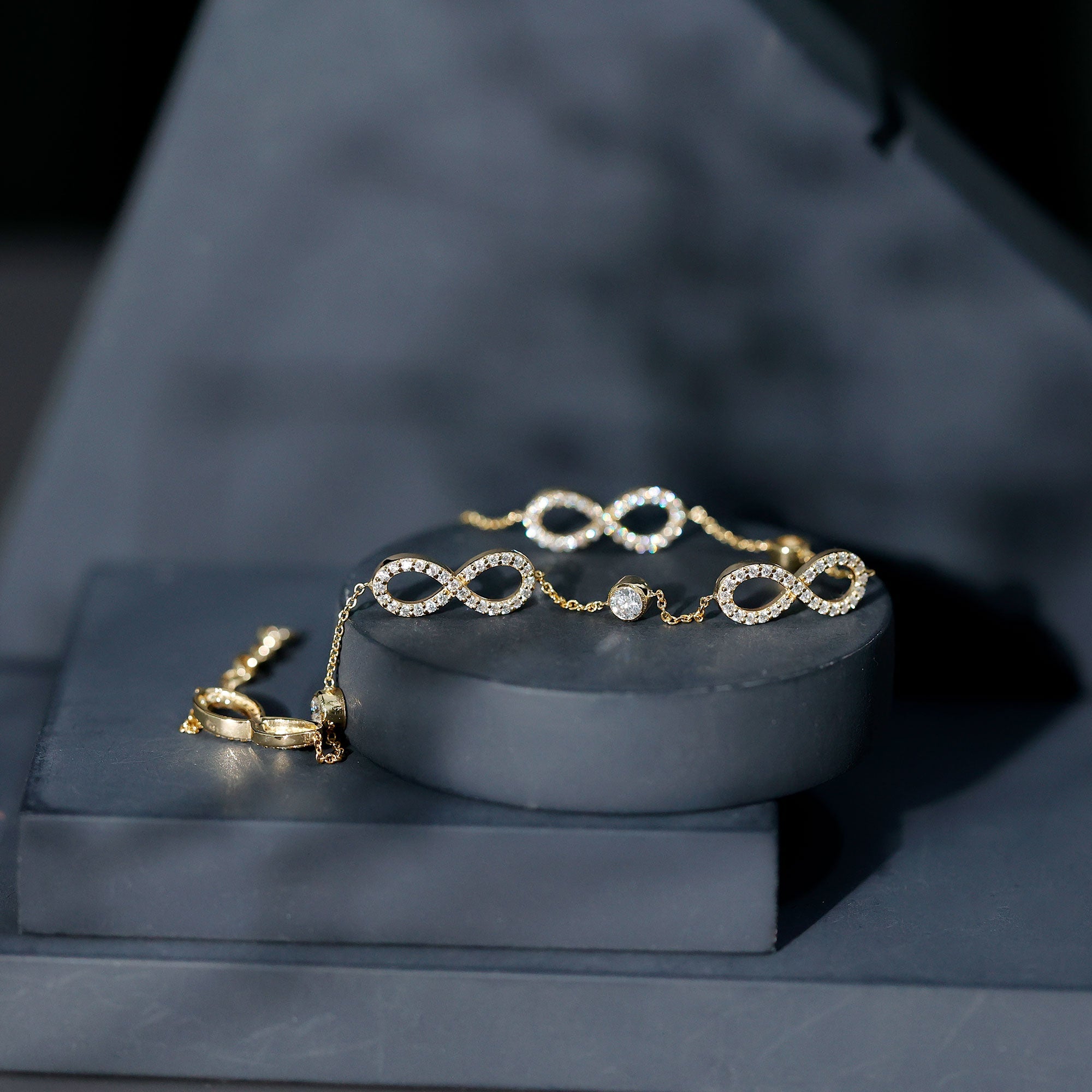 Certified Moissanite Infinity Chain Bracelet