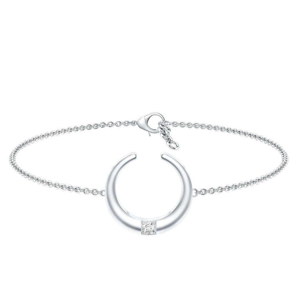 Certified Diamond Moon Chain Bracelet