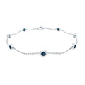 Bezel Set London Blue Topaz Station Chain Bracelet