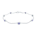 Certified Natural Tanzanite Chain Bracelet for Her