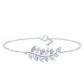Certified Moissanite Leaf Chain Bracelet for Women