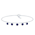 Bezel Set Blue Sapphire Charm Bracelet