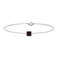 Genuine 1.4 Carat Princess Cut Garnet Solitaire Chain Bracelet