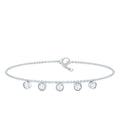 Certified Moissanite Five Stone Bracelet with Certificate