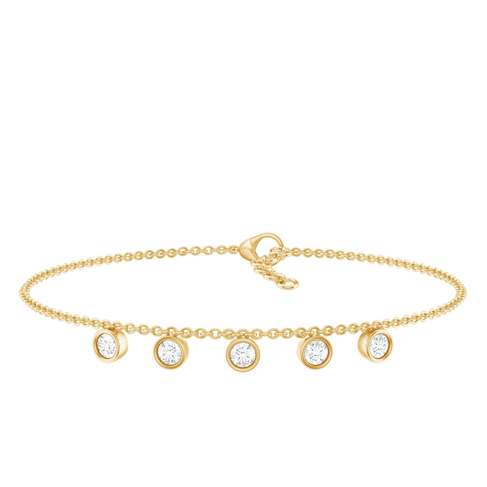 Certified Moissanite Five Stone Bracelet with Certificate | Bracelet | Wiccan Center