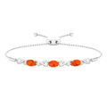 Natural Oval Fire Opal Infinity Bolo Bracelet for Women