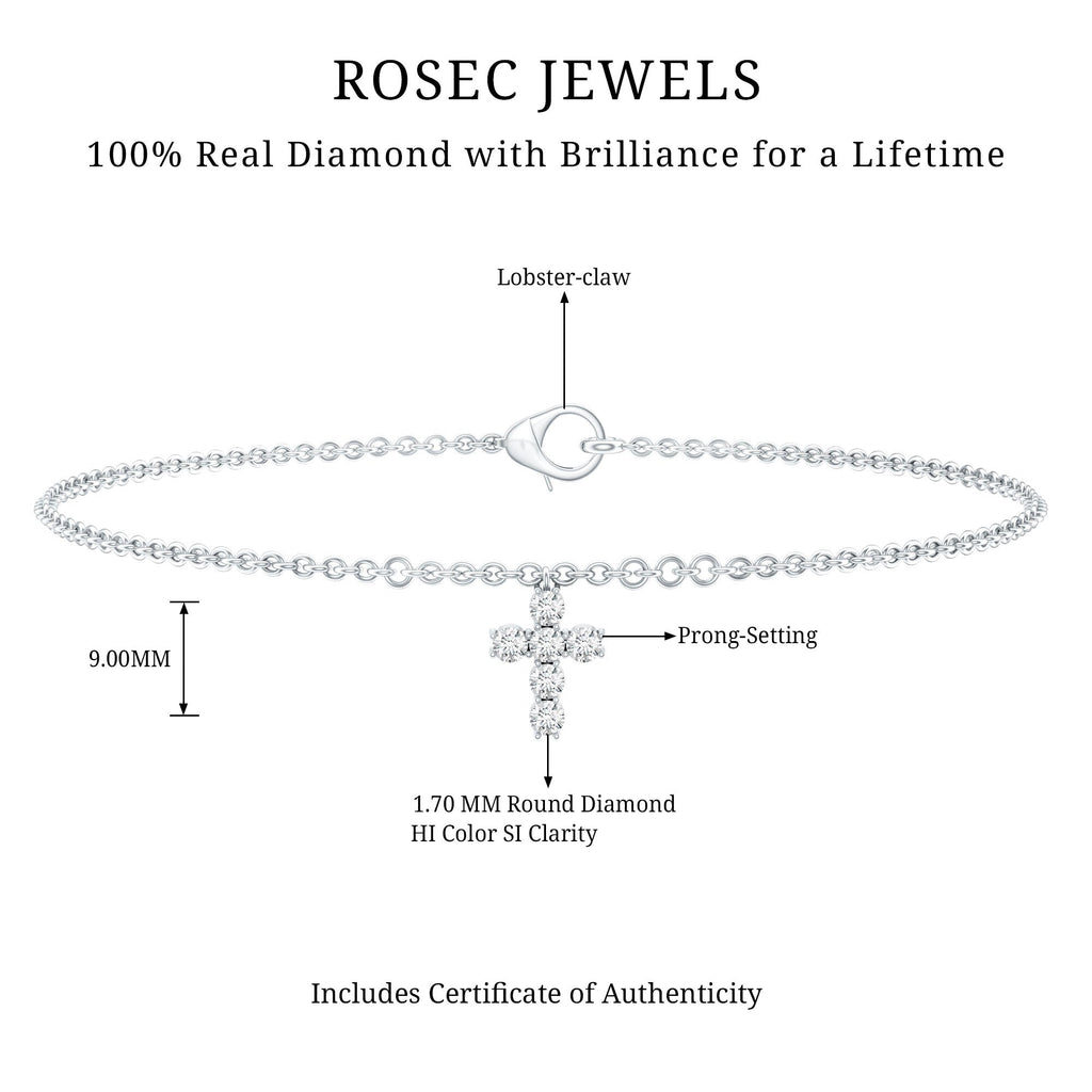 Certified Diamond Cross Chain Bracelet