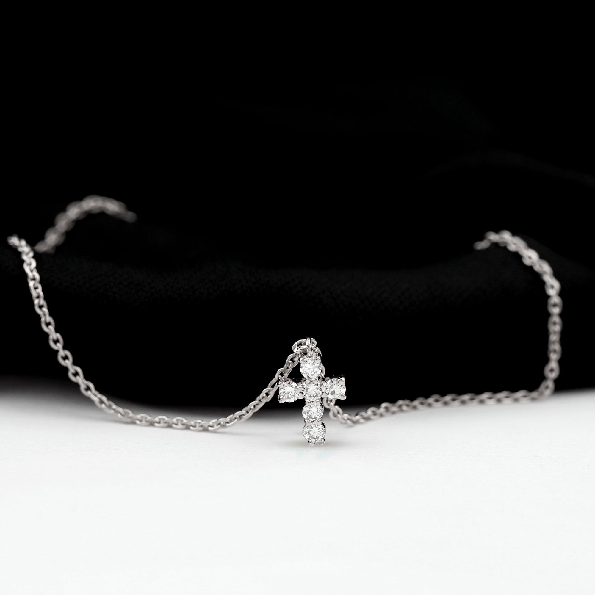 Certified Diamond Cross Chain Bracelet