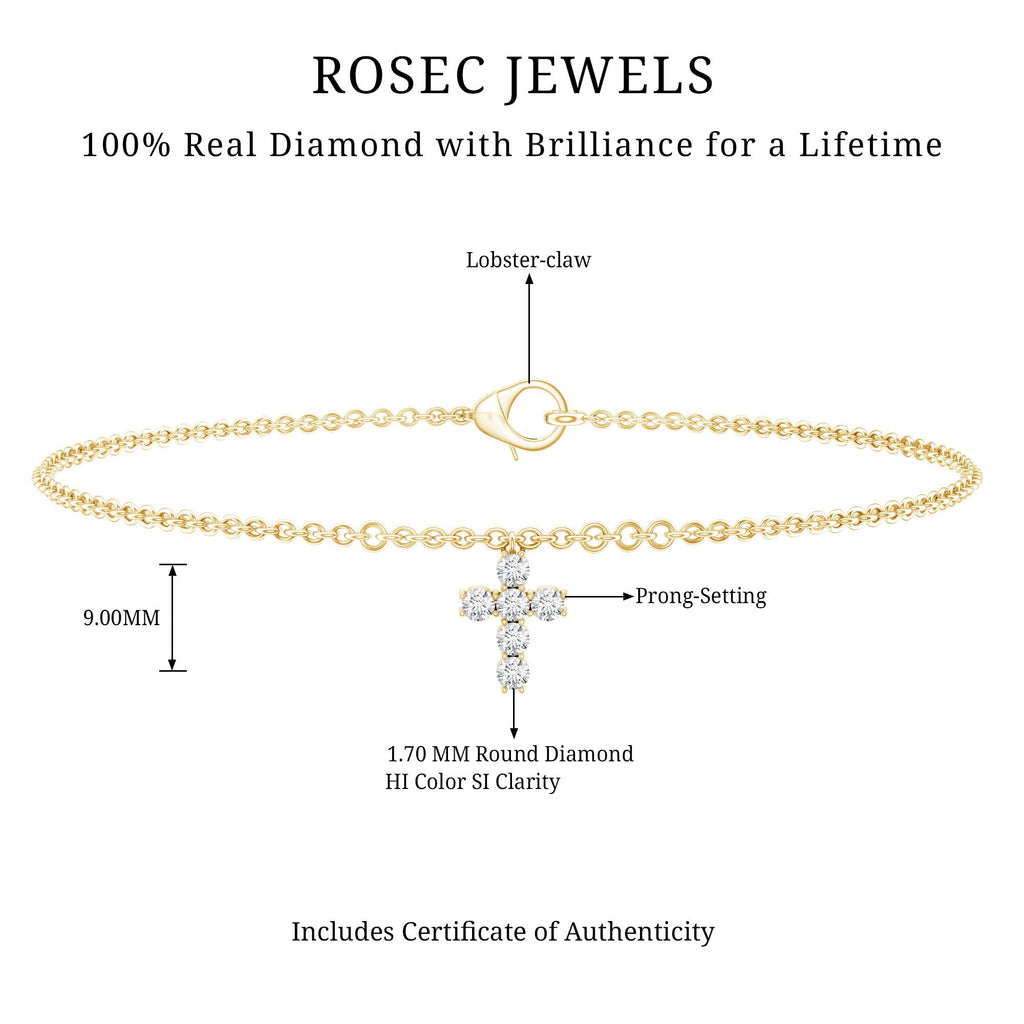 Certified Diamond Cross Chain Bracelet
