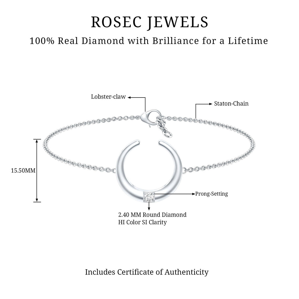Certified Diamond Moon Chain Bracelet