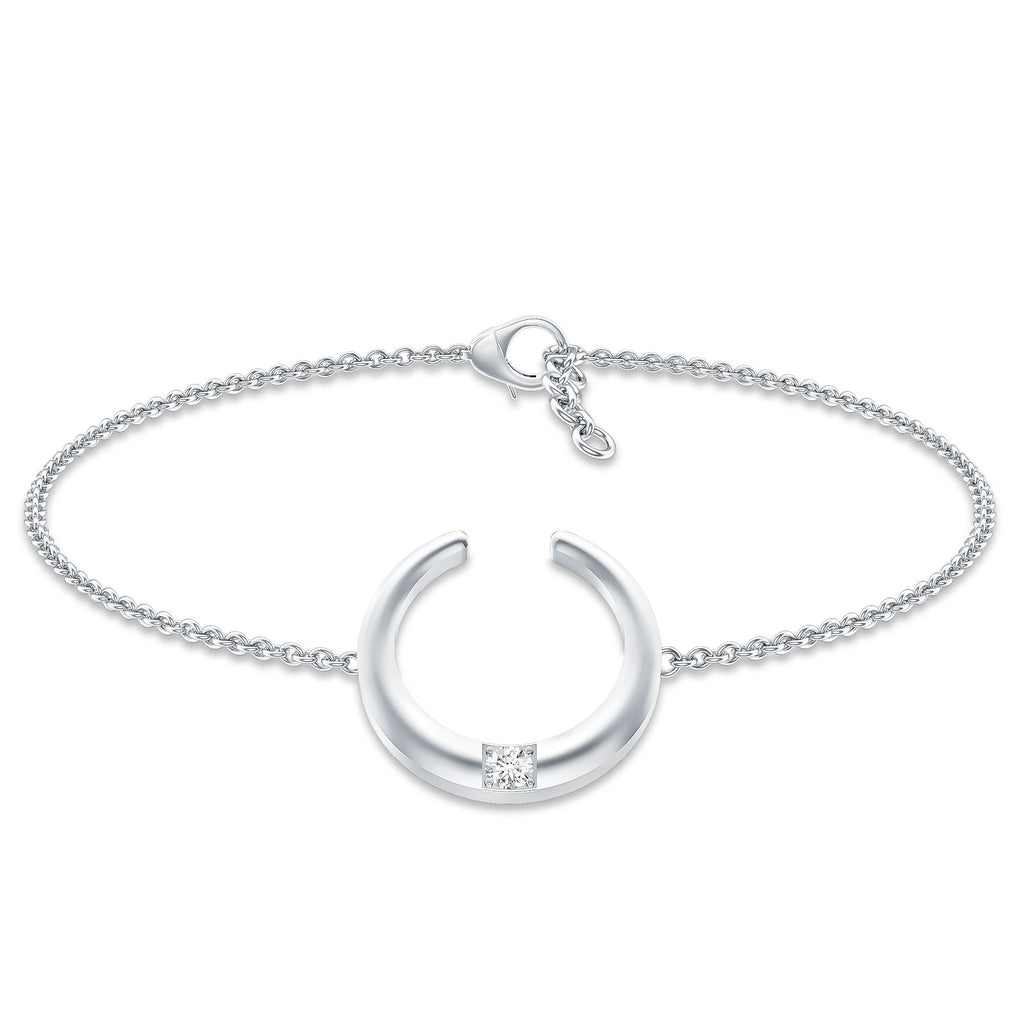 Certified Diamond Moon Chain Bracelet