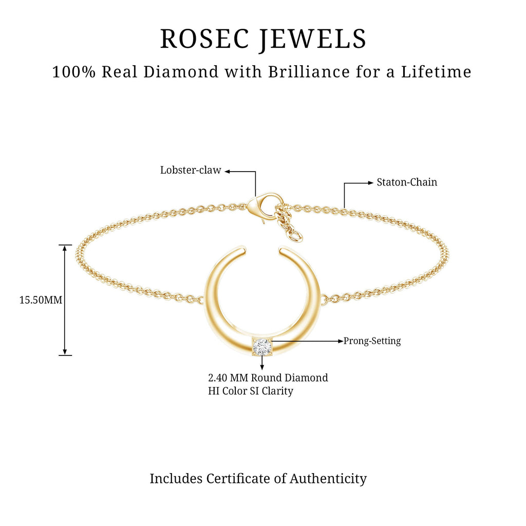 Certified Diamond Moon Chain Bracelet