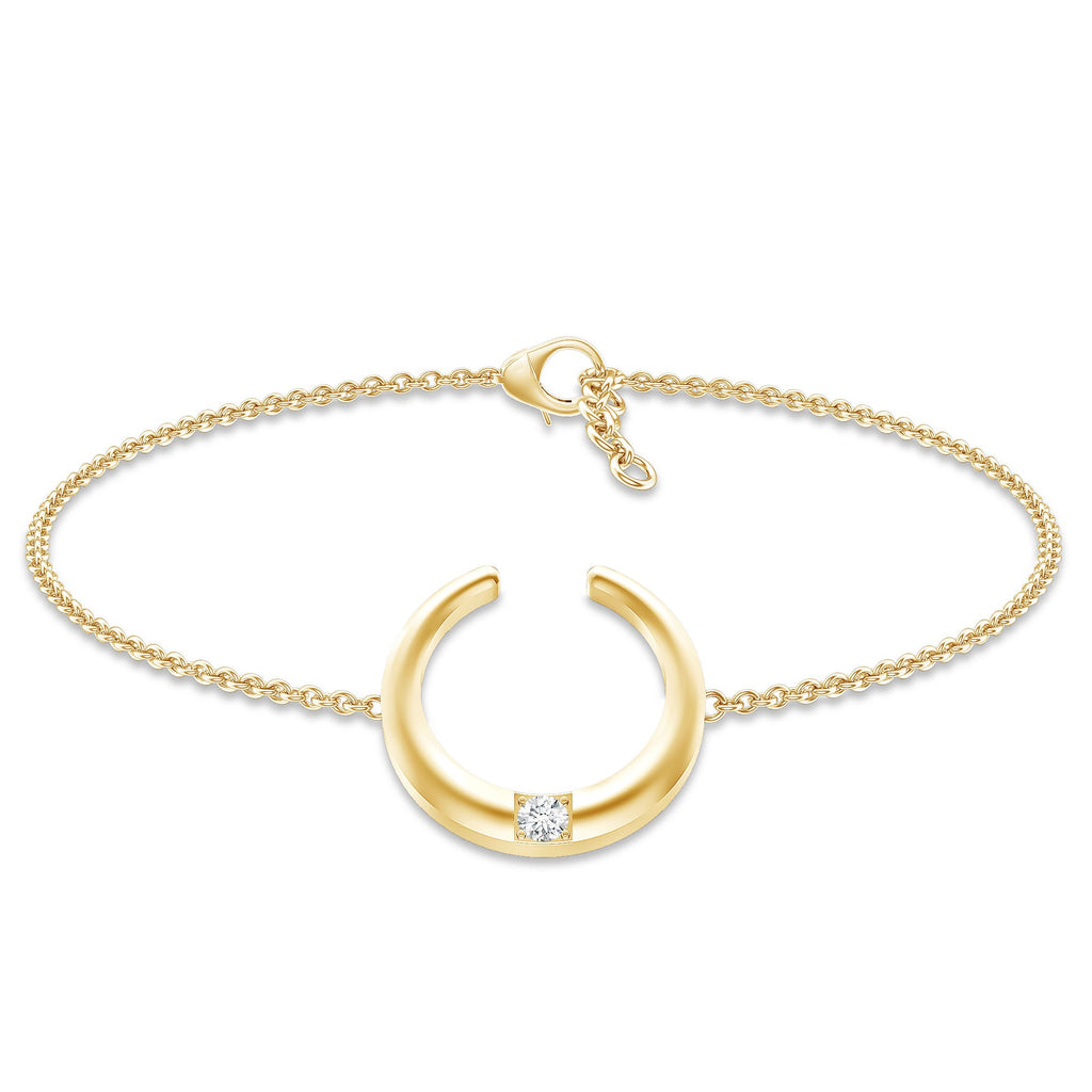 Certified Diamond Moon Chain Bracelet