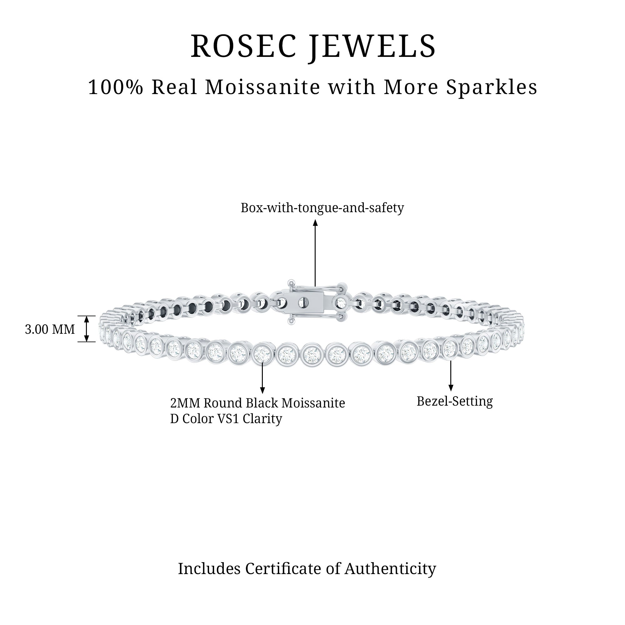 Certified Moissanite Wedding Tennis Bracelet For Bride