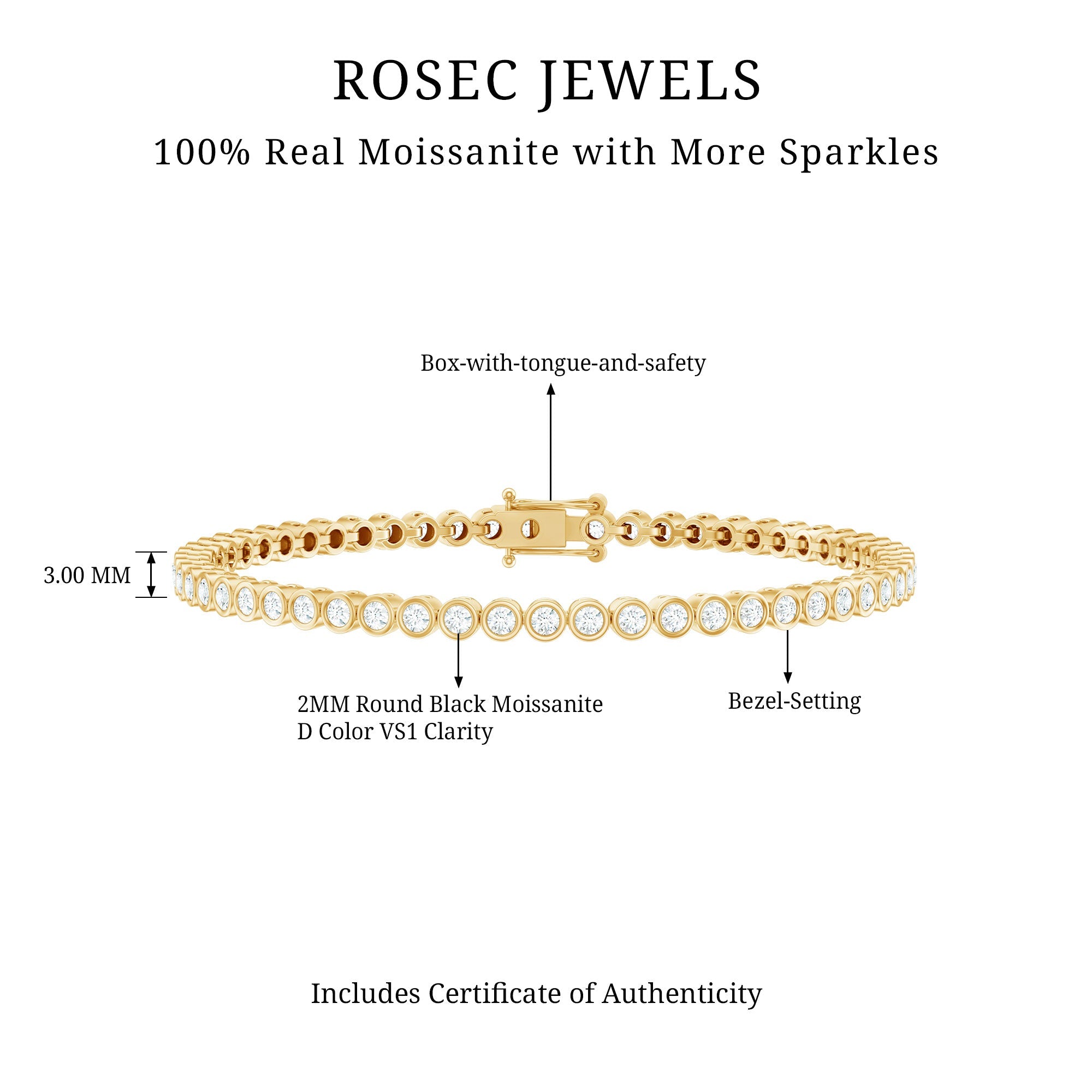 Certified Moissanite Wedding Tennis Bracelet For Bride