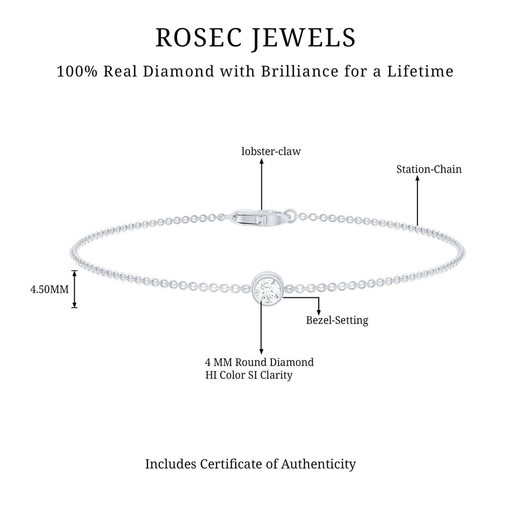 Certified Diamond Chain Bracelet in Bezel Setting