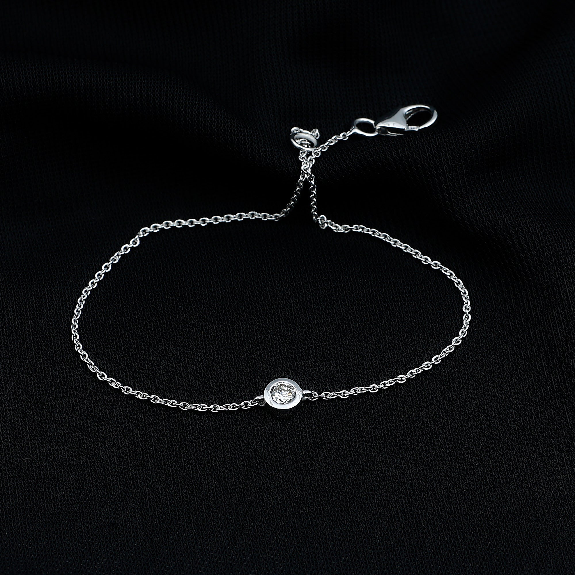 Certified Diamond Chain Bracelet in Bezel Setting