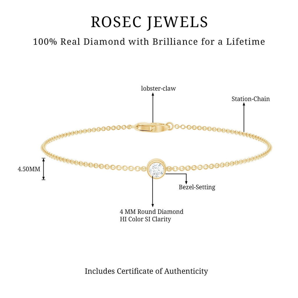 Certified Diamond Chain Bracelet in Bezel Setting