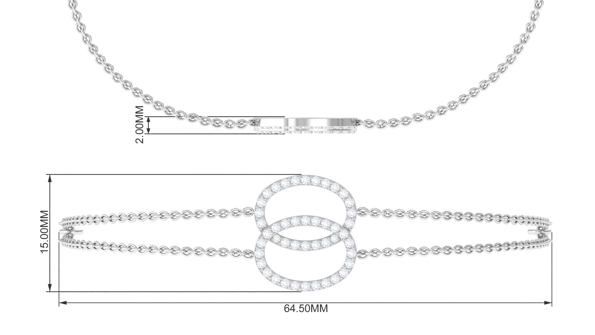 Real Diamond Eternity Chain Bracelet for Women