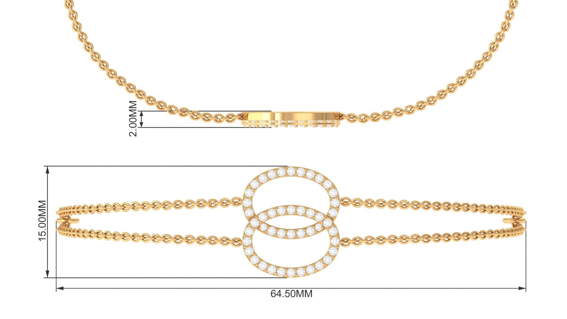 Real Diamond Eternity Chain Bracelet for Women