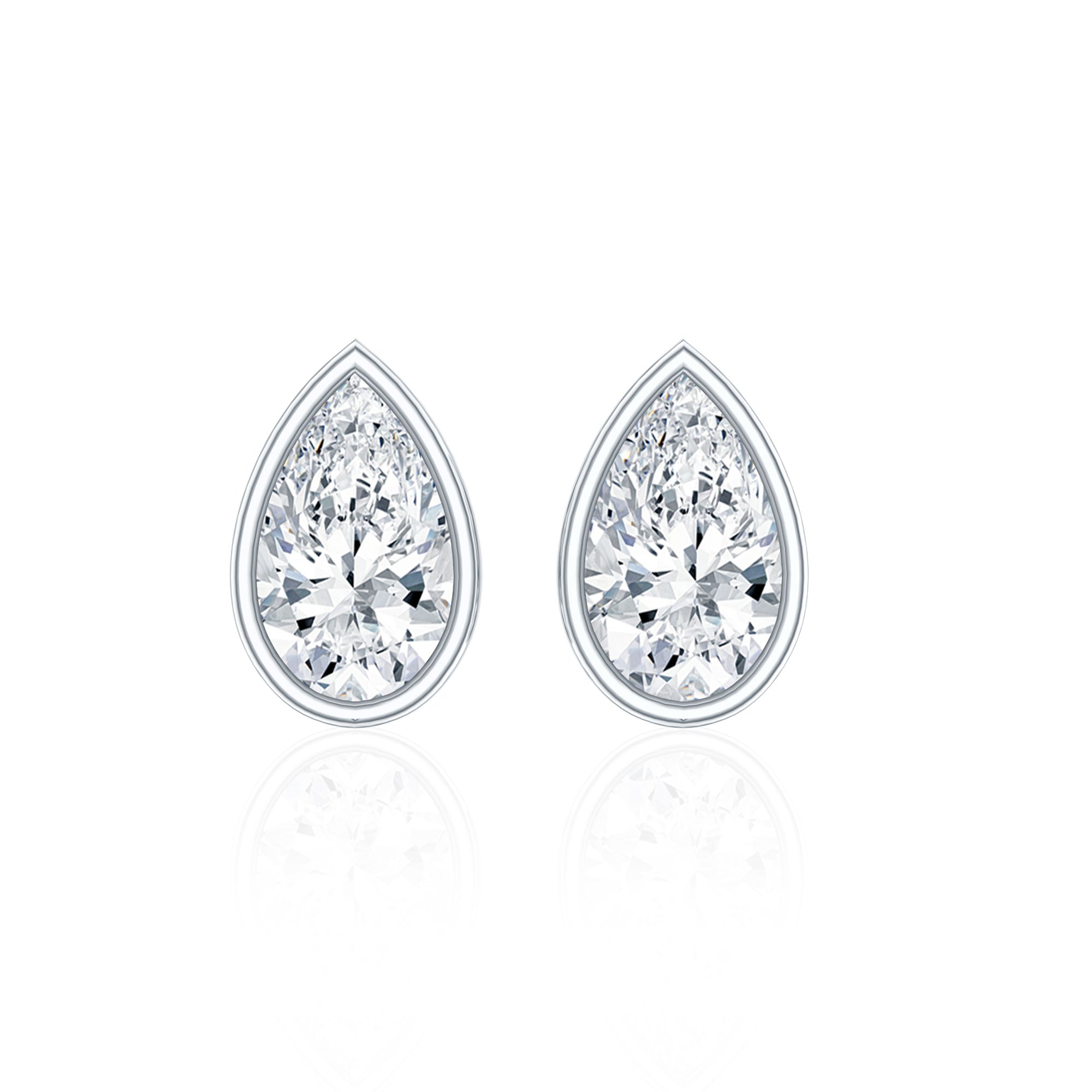 Bezel Set Diamond Tiny Stud Earrings