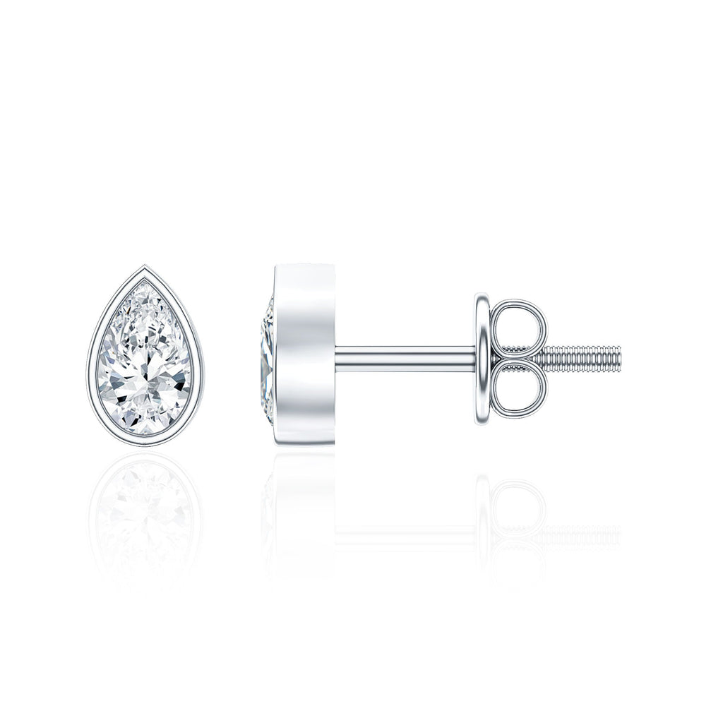 Bezel Set Diamond Tiny Stud Earrings