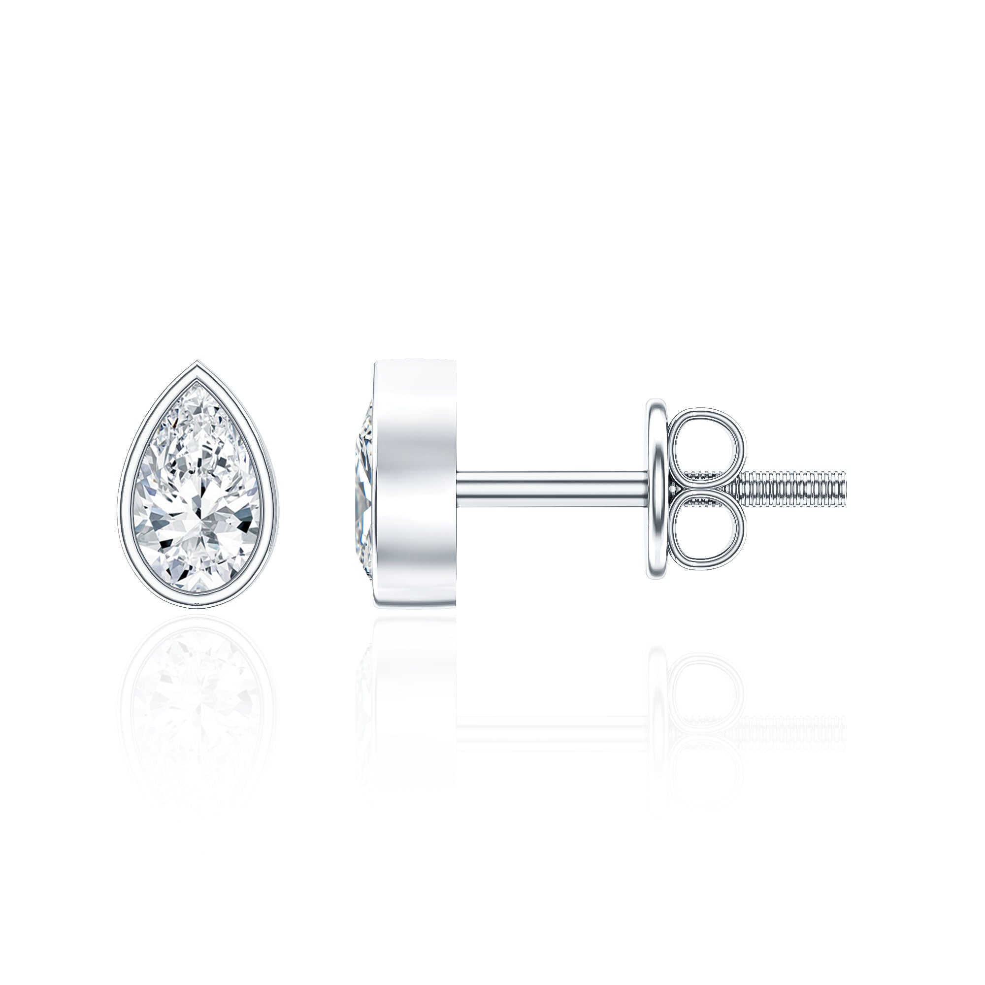 Bezel Set Diamond Tiny Stud Earrings
